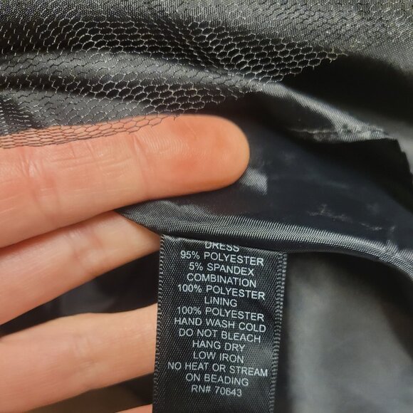 Jessica Howard Black Embellished Ruched Evening Dress Plus 24W EUC Lined 3X - Picture 13 of 14